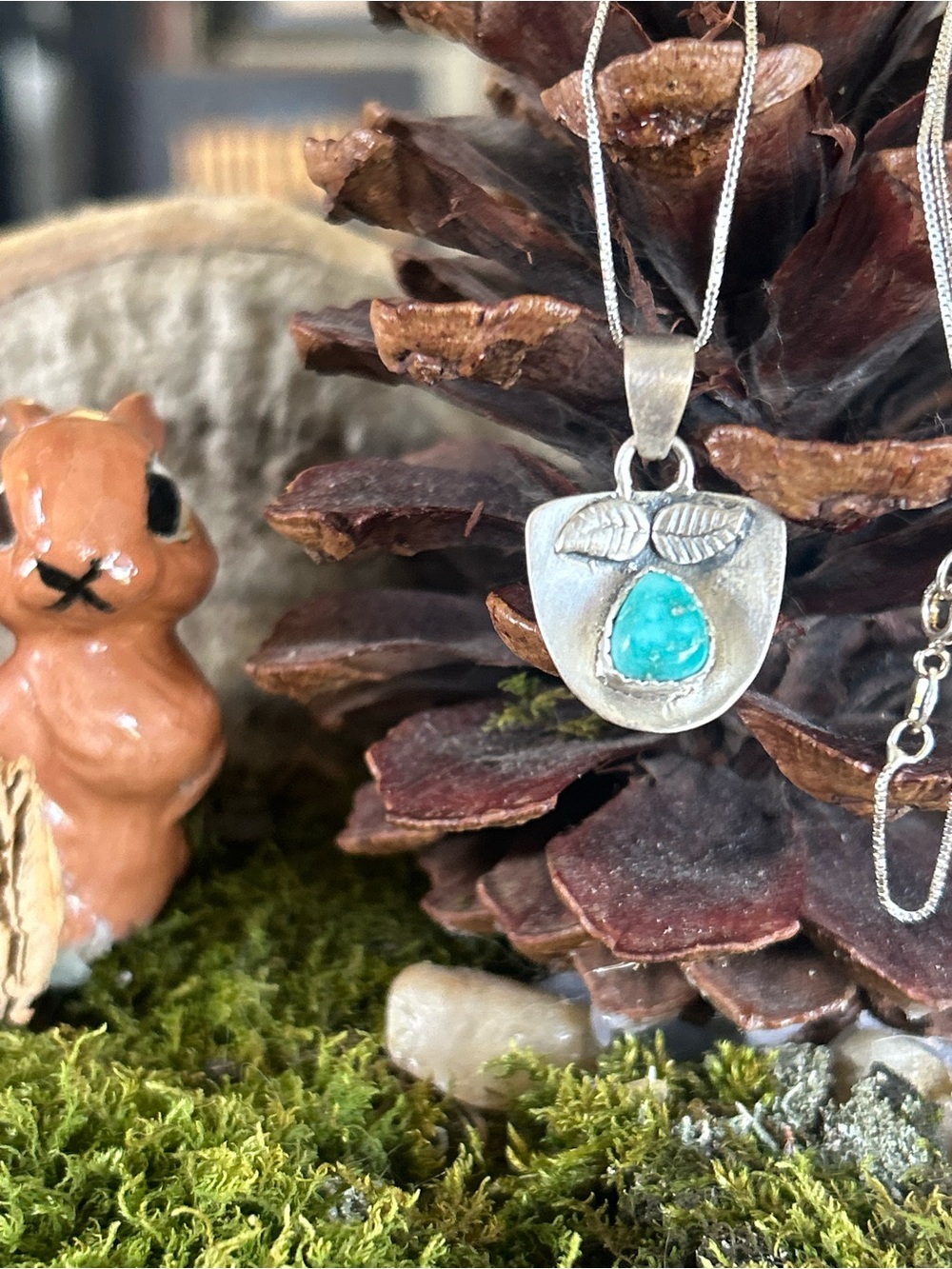 925 Sterling just makes me smile turquoise necklace